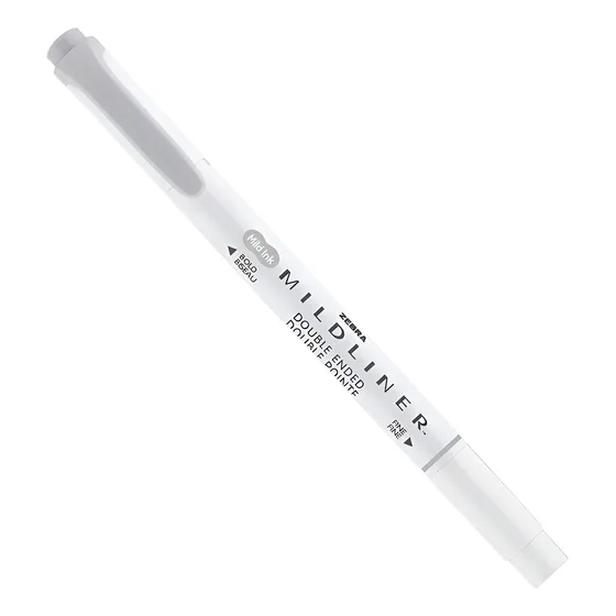 Marca-texto Zebra Newpen Mildline Ponta Dupla Gray