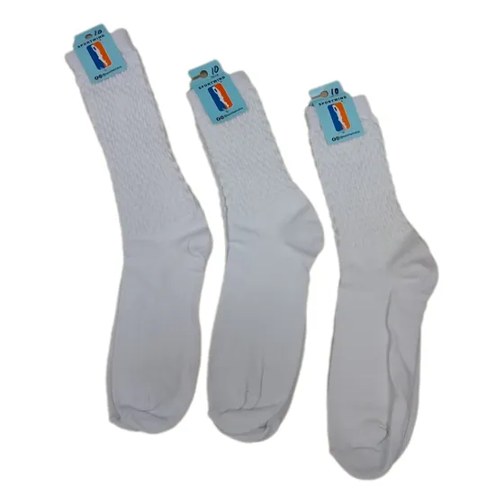 Medias Escolar Lisa Y Arruchada Larga Y Corta Blanca Y Azul