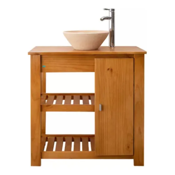 Vanitory Madera Maciza Tapa Para Bacha De Apoyo Deck Puerta