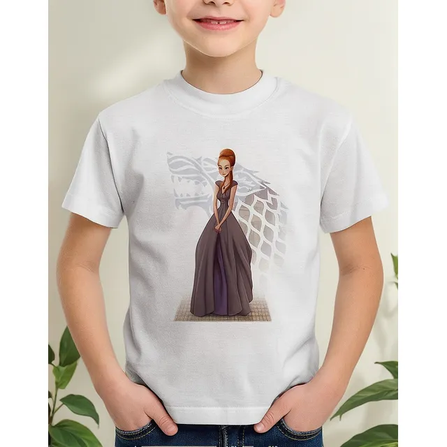 Camiseta Infantil Sansa Stark Art Camisa