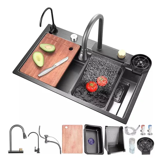 Fregadero De Cocina Puesto De Trabajo Lavavajillas 68 X 46cm
