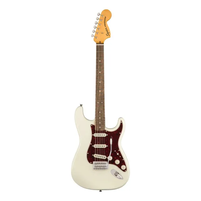 Guitarra eléctrica Squier by Fender Classic Vibe '70s Stratocaster de arce olympic white brillante con diapasón de laurel indio