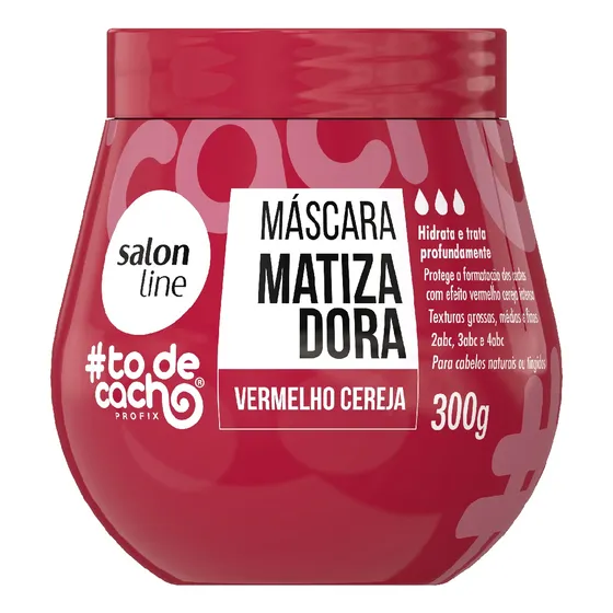 Máscara Matizadora Vermelho Cereja 300g Todecacho Salon Line