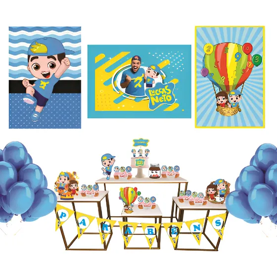 Decoração Só Um Bolinho Aniversário Lucas Neto Menino Simple