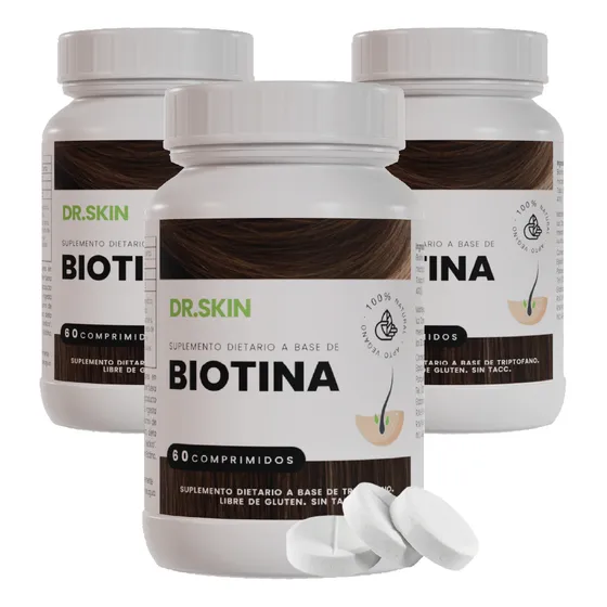 Biotina Capilar 180 Comprimidos Dr Skin Anti Caída