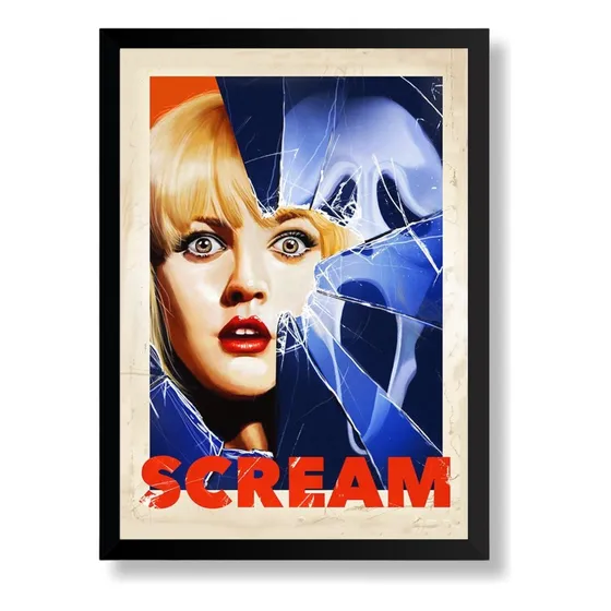 Quadro Filme Panico Scream Terror Poster Com Moldura