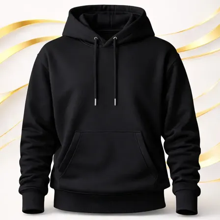 Moletom Flanelado Liso Blusa De Frio Canguru Algodão Unissex Gg Preto