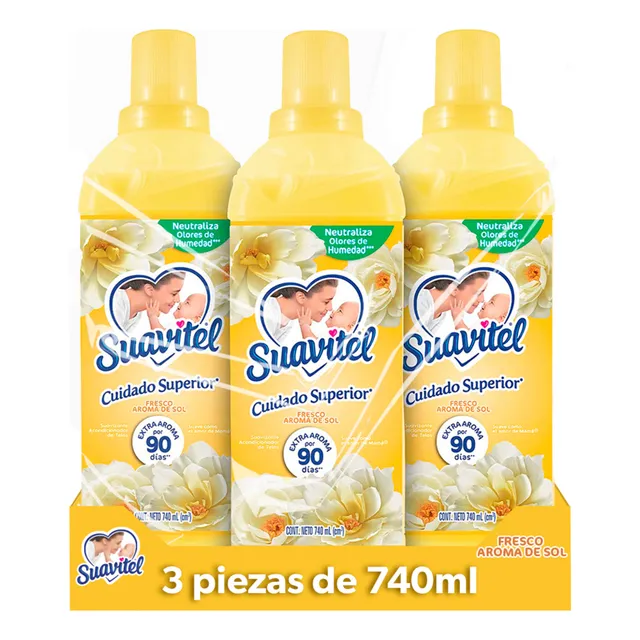 Suavizante Ropa Suavitel Cuidado Superior Aroma Sol 3x740ml