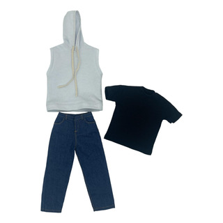 3 Peças 1/6 Conjunto De Calças Com Capuz Sem Mangas Em 3 Peças 1/6 Conjunto De Calças Com Capuz Sem Mangas Em