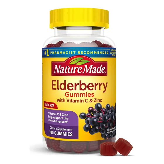 Suplemento Natural De Saúco Con Vitamina C Y Zinc, 100 Gu