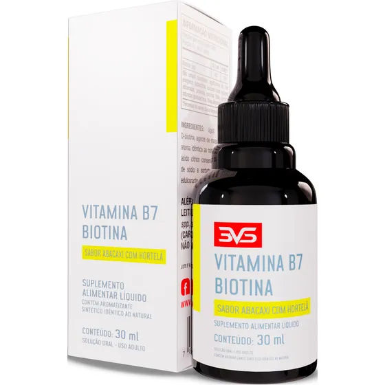 Biotina Com Fórmula Concentrada Em Gotas - Sabor: Abacaxi Com Hortelã - 30ml