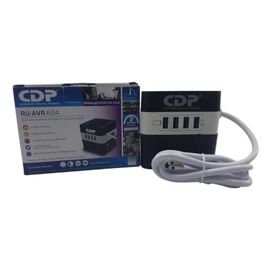 Regulador De Voltaje Cdp Avr 604 4 Tomas De Corriente Usb