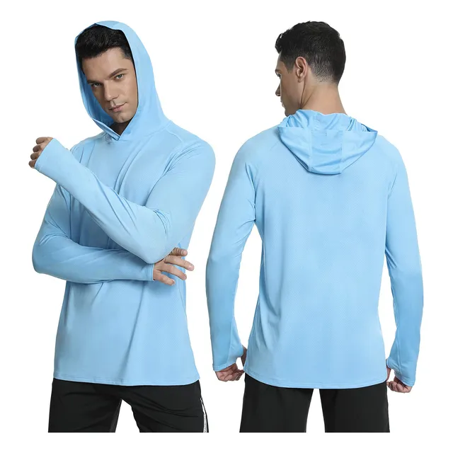 Camisa Capucha Manga Larga Upf 50+ Para Hombre Proteccion Uv