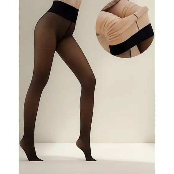 Calza Con Polar, Efecto Piel Con Panty, Otoño/invierno 