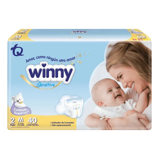 Pañal Winny Sensitive Etapa 2 - Unidad Género Sin género Tamaño Mediano (M)