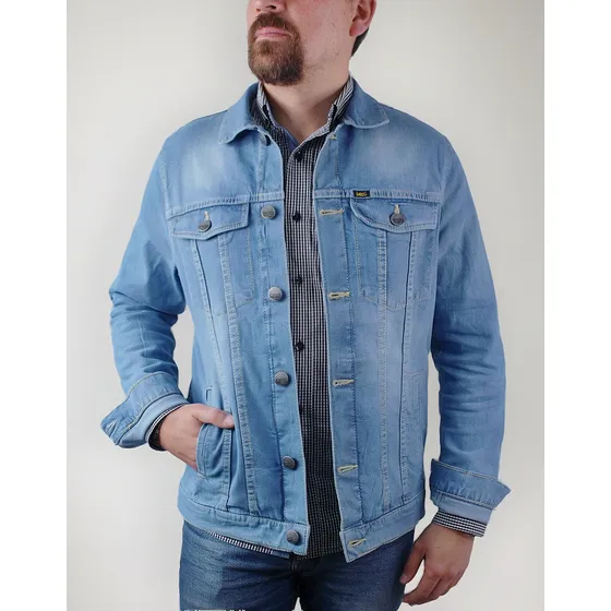 Chaqueta Demin Clásica Renovada Para Hombre Lec Lee - Índigo Claro