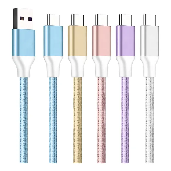 Cable Usb Pie Carga Rapida Nailon Largo Tipo Para Samsung