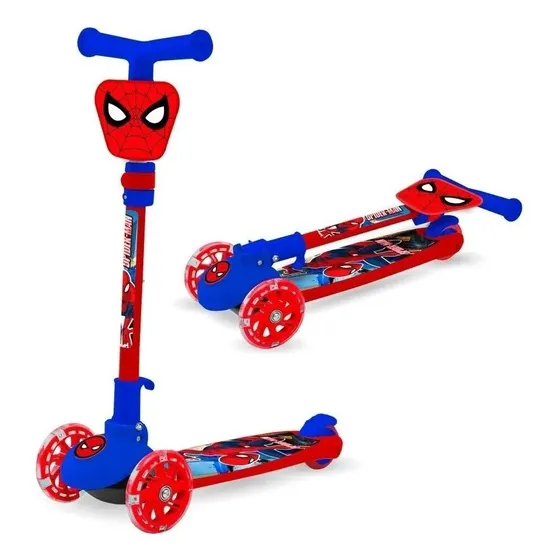 Monopatin Spiderman 3 Ruedas Con Luces Led 12016