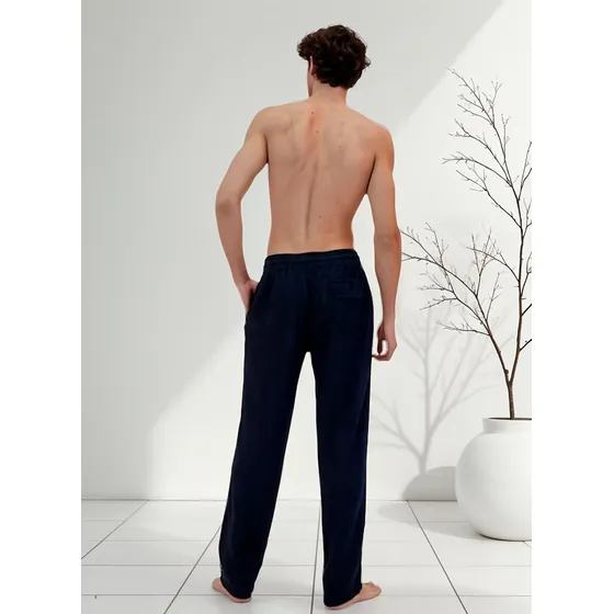 Pantalón Lino Azul