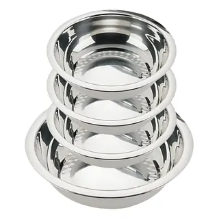 Conjunto 4 Bacias Tigelas Bowl Vazilhas Saladas Inox Cozinha Conjunto 4 Bacias Tigelas Bowl Vazilhas Saladas Inox Cozinha