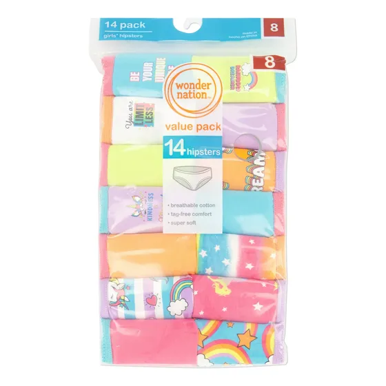 Pantaletas Wonder Nation Original Para Niñas, 14 Piezas