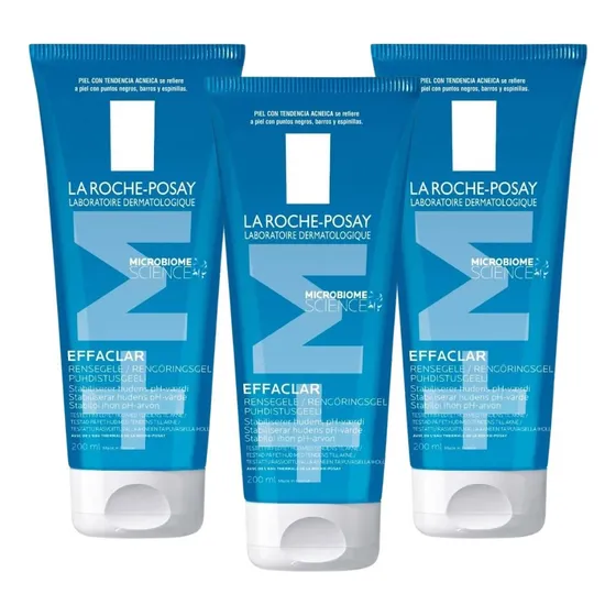 Pack X3 Gel Limpiador Effaclar Pieles Mixtas A Grasas 200ml