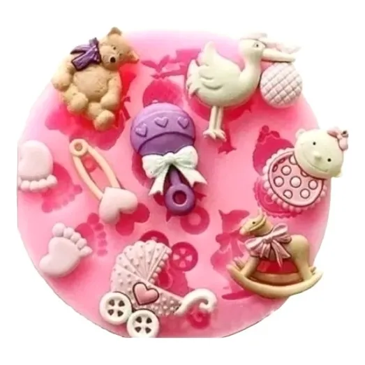 Molde Silicona Adornos Bebe Para Fondant, Mazapán, Pasta