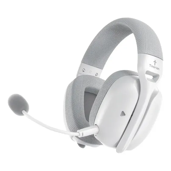 Fone De Ouvido Headset Gamer Sem Fio Titorion Mintak Pro Tri - mode (Wireless 2.4GHz , Bluetooth, Cabo) Ultraleve Branco