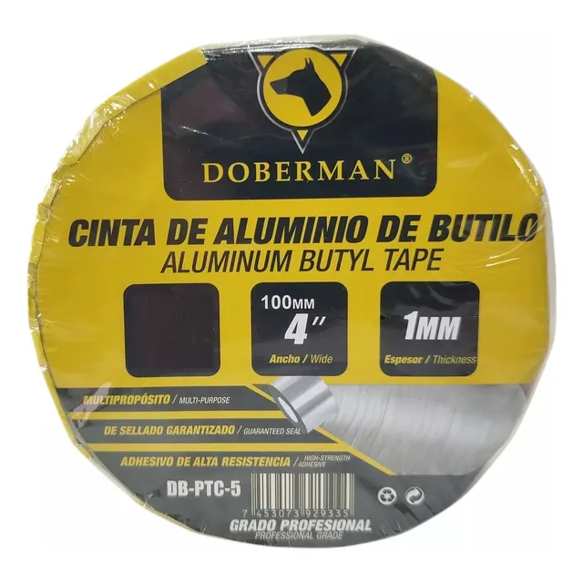 Cinta Impermeable Butilo 4'' X 5mts Doberman