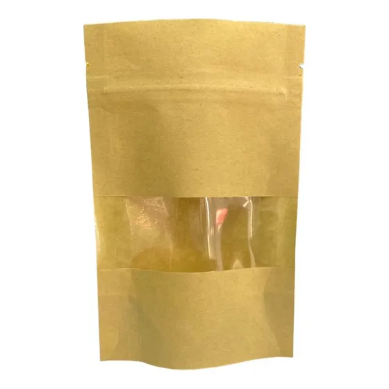 Bolsa De Papel Kraft Con Ventana Y Cierre Ziploc S (50 Und)
