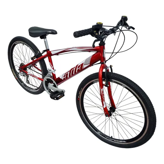 Bicicleta Todo Terreno Rin 24 Con Cambios 18 Velocidades Niño Rin Aluminio Doble Pared Color Rojo