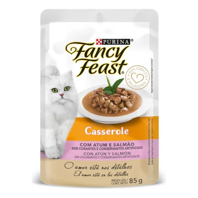 Alimento Húmedo Gato Fancy Feast Casserole Atunsalm 5 X  85g