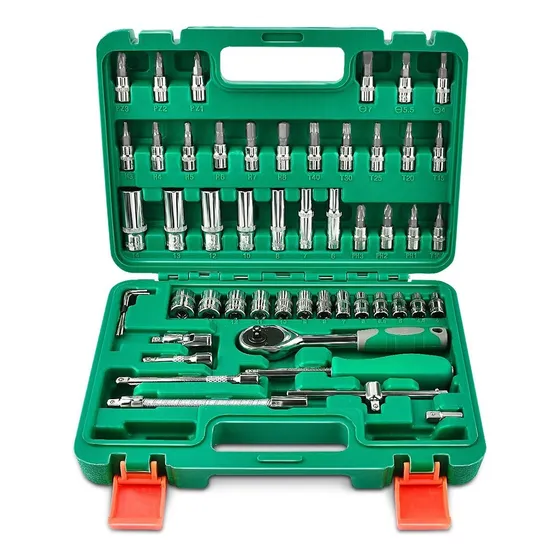 SHAWTY Kit Herramientas Mecanicas, Juego De Llaves De Vaso， Set de Llaves De Matraca 53pcs， 1/4 Pulgada Juego De Herramientas Mecánicas Para Bicicletas, Motocicletas, Automóviles, Reparaciones
