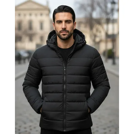Jaqueta Puffer Bobojaco Masculina Forrada Capuz Casaco Moto