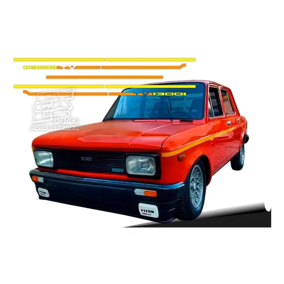 Calcomania Fiat 128 Iava Tv 1300 - 2 Colores Juego