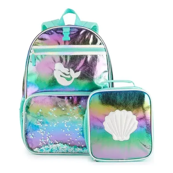 Morral Lonchera Y Cartuchera Almeja Azul