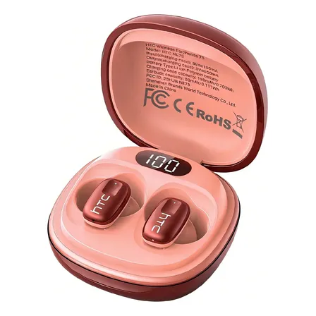 Audífonos Inalámbricos Htc Ne75 Con Estuche Pink