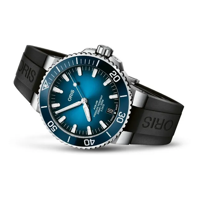 Reloj Oris Aquis Date Calibre 400 Car. Azul Color de la correa Negro