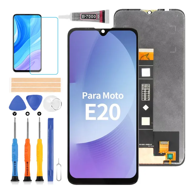 SRJTEK Pantalla Táctil Para Moto E20 XT2155, XT2155-1, XT2155-3, XT2155-6 Color Negro