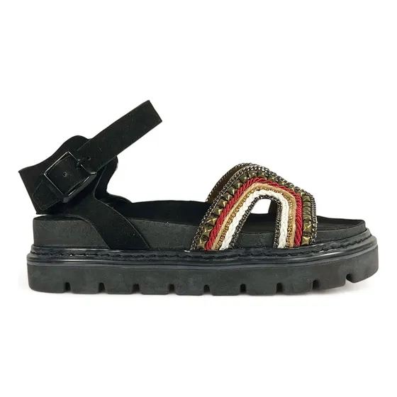 Sandalias Bordadas Cuero Mujer Anca & Co Apia
