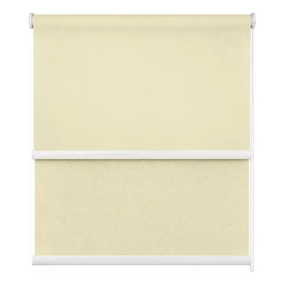 Cortina Roller Blackout 2 Paño 160x240 Doble Con Visillo Beige Sin Cenefa Guiza