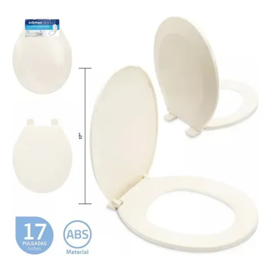 Asiento Tapa Sanitario Para Inodoro Beige 17 PuLG Griven Gs