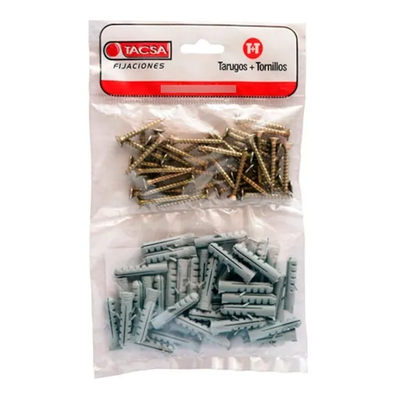 Kit Tarugos Y Tornillos N°8 Tacsa X Bolsa 25 Uds