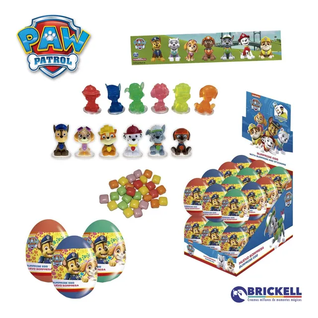 Cotillon Huevitos Sorpresa Paw Patrol, Lol, Bob (12 Pz)