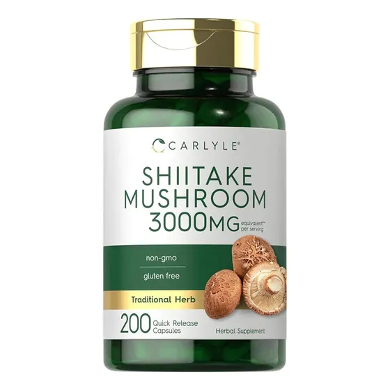 Shiitake Mushroom 3000 Mg Por Servicio 200 Capsulas Carlyle