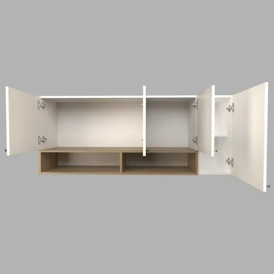Alacena 1,40 Mts 4 Puertas 2 Estantes Olmo Everest Melamina Mueble Cocina Guardado Organizador Densensa Moderna Hogar Home Collection