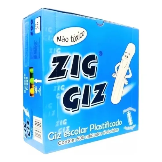 Giz Plastificado Lousa Cor Colorido Quadro Negro C/ 500 Unid