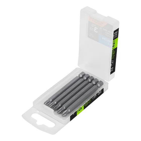 Estuche Reutilizable Con 5 Puntas Phillips Iguales Ph2 De 3 