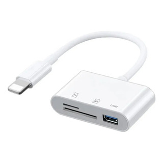Conector Lector De Tarjeta Sd Y Usb Compatible iPad iPhone Blanco Conector Lector De Tarjeta Sd Y Usb Compatible iPad iPhone Blanco