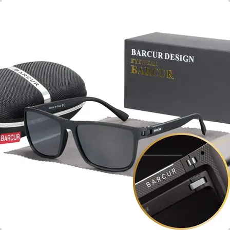 Óculos De Sol Masculino Polarizado Proteção Uv400 Original Premium Preto Linha Cinza Preto